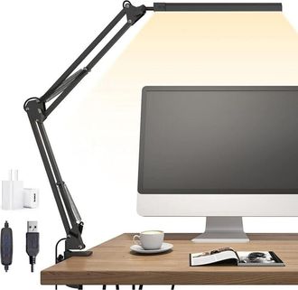 OEM Lampe De Bureau - Bras Articul&eacute; - Pince Fixation - 3 Temp&eacute;ratures Couleur - 10 Niveaux Luminosit&eacute; - Protection Yeux - 1 Pi&egrave;ce