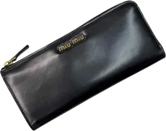 Miu Miu Pre-owned Wallets, female, Black, Size: ONE SIZE Pre-owned Leather Wallet