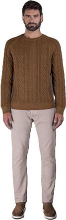 Moorer MenS Brown Cable Knit Sweater, Size 52