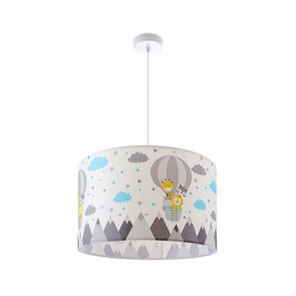 Paco Home Paco Home - L&aacute;mpara Techo De Suspensi&oacute;n Cuarto Infantil Bomberos Polic&iacute;a Carretera E27 L&aacute;mpara Colgante - Blanco, Dise&ntilde;o 6 (&oslash;45,5 Cm)