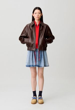 Claudie Pierlot Casual shiny leather jacket