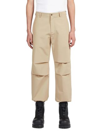 Ferragamo Logo-Patch Cotton Trousers - Beige