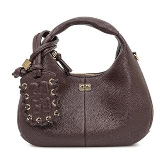 Ganni Handbags, female, Brown, Size: ONE SIZE Hobo Mini Grained
