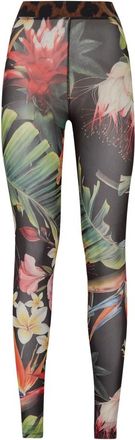 Philipp Plein Flare Broeken Flowers - Dames - Leggings - Veelkleurig - S - Tule - Broeken