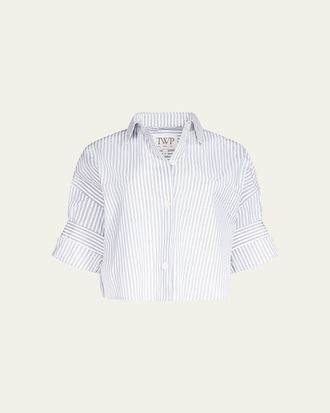 TWP Next Ex Striped Cropped Shirt