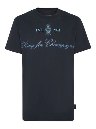 Philipp Plein T-shirt met geborduurd wapenschild - Blauw