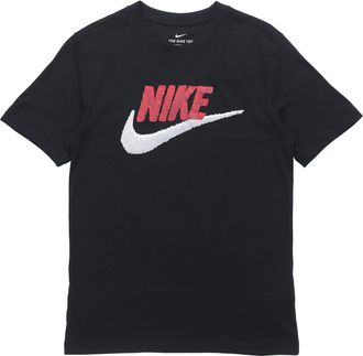 Nike Sportswear Logo Printing Round Neck Short Sleeve Obsidian Color Black AR4994-013