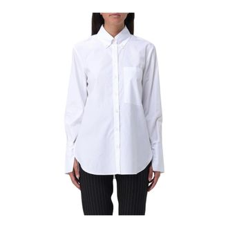 Patrizia Pepe Dames, Blouses & Shirts, Wit, Maat: S Katoen