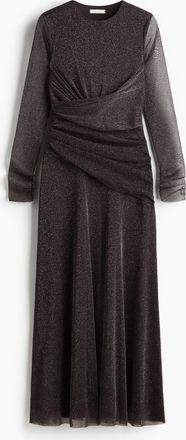 H&M Glitzerndes Meshkleid - Brown