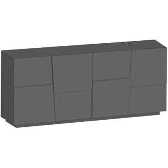Dmora Credenza Arda, Buffet da soggiorno, Madia da salotto moderna con 4 ante, 200x44h86 cm, Antracite - Dmora