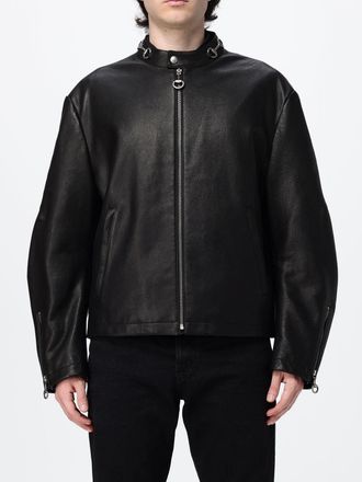 Gucci Giubbotto biker in pelle bicolore con tasche a fessura e zip ai polsi