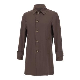 Barba Single-Breasted Coats, male, Brown, Size: XL Bristol Trench Coat