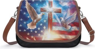 Generic God And Peace U.S. Flag Fashion Womens Crossbody Bags Novelty Handbag Shoulder Bag Purse