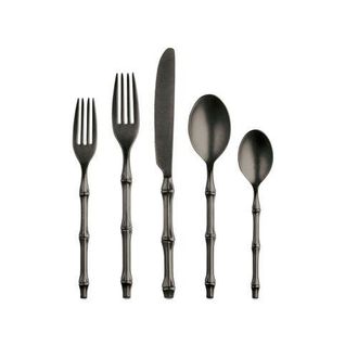 Mepra Bali Flatware Set - 5 Pieces in Pewter Black Gold at Nordstrom