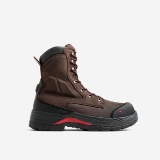 Red Wing Shoes Mens King Toe Waterproof Safety Boots In Brown