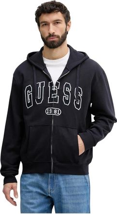 Guess Davis Zip-up Hoodie - Heren - Vesten met rits - Blauw - XL - Katoen - Hoodies & sweatvesten