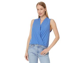 Lilla P Sleeveless Faux Wrap Womens Clothing Baltic : XS, Cotton