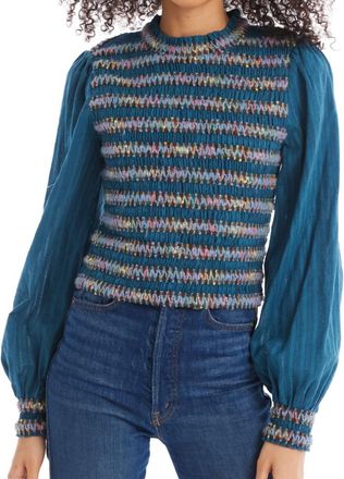 Allison New York Gayle Trim Top In Dark Teal