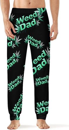 Generic Weed Dad Mens Breathable Pajama Pants Funny Lounge Pant Leisure Sleepwear Bottoms for Home Outdoor