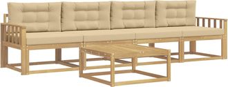 vidaXL Conjunto De Sof&aacute;s De Exterior 4 Uds. Y Beige Vidaxl