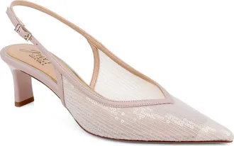 Badgley Mischka Zabelle Slingback Pump in Nude Matte at Nordstrom, Size 9.5
