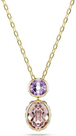 Swarovski Chroma Reversible Pendent Necklace in Gold/White at Nordstrom