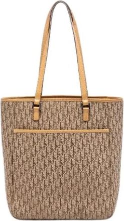 Dior Pre-owned Canvas Tote Bag - Dames - Vintage Shopper - Beige - ONE Size - Leer - Vintage