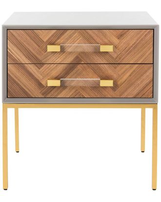 Safavieh Couture Sanford Walnut 2-Drawer Side Table