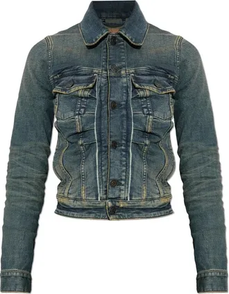 Balenciaga Denim jas - Dames - Spijkerjassen - Blauw - XS - Denim - Jassen