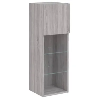 vidaXL Vidaxl - Mueble Para Tv Con Luces Led Gris Sonoma 30,5x30x90 Cm