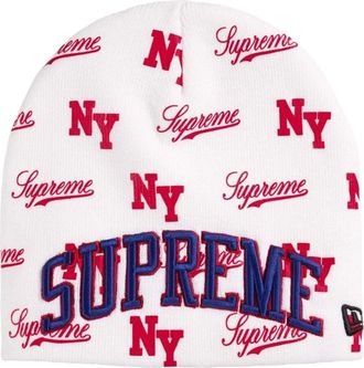 SUPREME x New Era SS26 Monogram Beanie White SUP-SS26-1038-WHT
