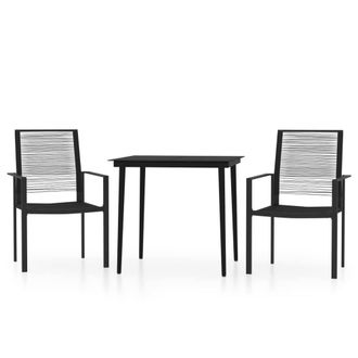 Berkfield Home 3 Piece Garden Dining Set Black