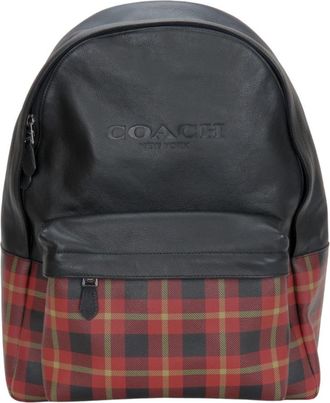 Coach Black Red Color Leather Pvc Backpack (Pre-Owned)