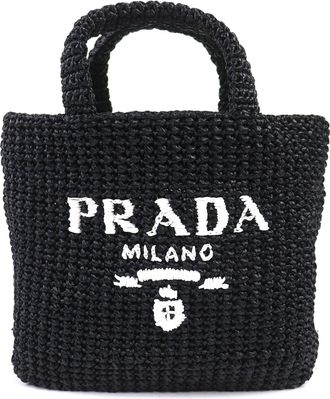 Prada Black Rayon Handbag Tote Bag (Pre-Owned)