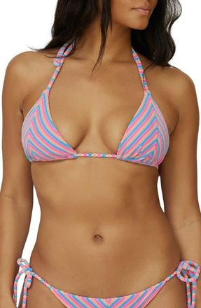 PQ Swim Triangle String Bikini Top in Sherbert at Nordstrom, Size Medium