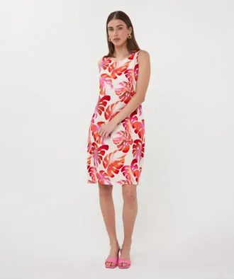 Esqualo Wonders Printed Sleeveless Mini Dress In Multi