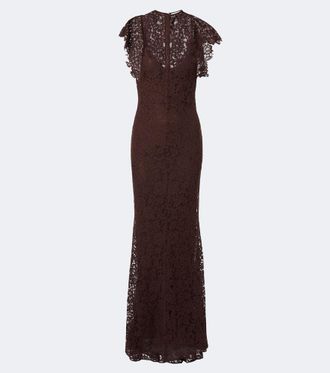 De La Vali Laia cutout cotton-blend lace maxi dress
