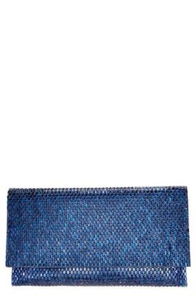 Nina Crystal Beaded Clutch in Navy at Nordstrom