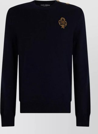 Dolce & Gabbana virgin wool embroidered crew neck jumper