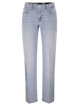 7 For All Mankind Straight Fit Light Wash Vintage Effect Denim Jeans