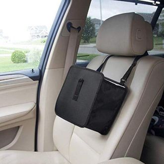 OEM Cestino/organizer Per Auto, Cestino Per Auto Impermeabile Da Appendere, Sacchetto Per Rifiuti, Organizer - Nero Con Finiture Grigie -crezuo