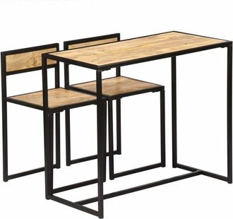 vidaXL 3 Piece Dining Set Solid Mango Wood Vidaxl