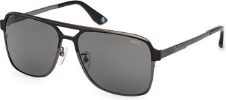 BMW BW0069-H Polarized 02D Mens Sunglasses Black Size 59
