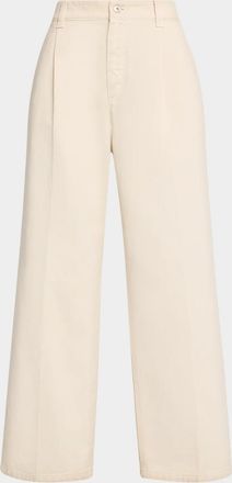 Brunello Cucinelli Garment Dye Straight-Leg Ankle Pants