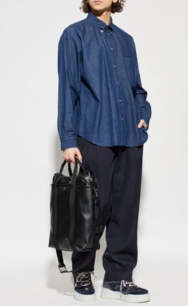 Fendi Denim Shirt, Mens, Navy Blue