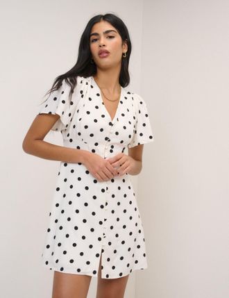 Nobody's Child White Polka Dot Andie Mini Dress