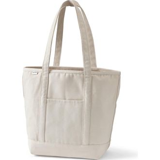 Lands End Open Top Long Handle Canvas Tote Bag in Natural/natural at Nordstrom, Size Medium