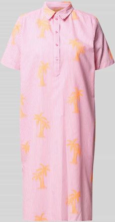 Milano Milano Italy Knielanges Hemdblusenkleid mit Knopfleiste in Pink, Gr&ouml;&szlig;e 36