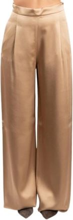 Max Mara Wijde broek - Dames - Wijde Broeken - Beige - XS - Broeken