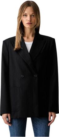 Vicolo Dubbelrijige Blazer - Dames - Blazers - Blauw - L - Wol - Jassen